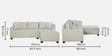 Bingo Fabric LHS Sectional Sofa (2+ Lounger) In Creamy Cashmere Colour