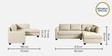Bingo Fabric LHS Sectional Sofa (2+ Lounger) In Creamy Cashmere Colour