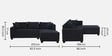 Bingo Fabric LHS Sectional Sofa (2+ Lounger) In Grey Colour