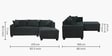 Bingo Fabric LHS Sectional Sofa (2+ Lounger) In Grey Colour Bingo Fabric LHS Sectional Sofa (2+ Lounger) In Grey Colour
