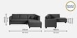 Bingo Fabric LHS Sectional Sofa (2+ Lounger) In Grey Colour