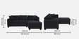 Bingo Fabric LHS Sectional Sofa (2+ Lounger) In Grey Colour Bingo Fabric LHS Sectional Sofa (2+ Lounger) In Grey Colour