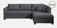 Bingo Fabric LHS Sectional Sofa (2+ Lounger) In Grey Colour