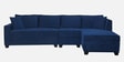 Bingo Fabric LHS Sectional Sofa (3+ Lounger) In Cool Cobalt Colour Bingo Fabric LHS Sectional Sofa (3+ Lounger) In Cool Cobalt Colour