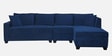 Bingo Fabric LHS Sectional Sofa (3+ Lounger) In Cool Cobalt Colour