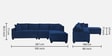 Bingo Fabric LHS Sectional Sofa (3+ Lounger) In Cool Cobalt Colour Bingo Fabric LHS Sectional Sofa (3+ Lounger) In Cool Cobalt Colour
