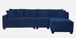 Bingo Fabric LHS Sectional Sofa (3+ Lounger) In Cool Cobalt Colour