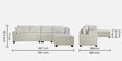 Bingo Fabric LHS Sectional Sofa (3+ Lounger) In Creamy Cashmere Colour Bingo Fabric LHS Sectional Sofa (3+ Lounger) In Creamy Cashmere Colour