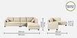 Bingo Fabric LHS Sectional Sofa (3+ Lounger) In Creamy Cashmere Colour