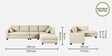 Bingo Fabric LHS Sectional Sofa (3+ Lounger) In Creamy Cashmere Colour Bingo Fabric LHS Sectional Sofa (3+ Lounger) In Creamy Cashmere Colour