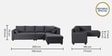 Bingo Fabric LHS Sectional Sofa (3+ Lounger) In Grey Colour