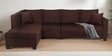 Bingo Fabric RHS 6 Seater Sectional Sofa In Mahogany Colour