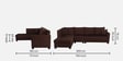 Bingo Fabric RHS 6 Seater Sectional Sofa In Mahogany Colour