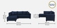 Bingo Fabric RHS Sectional Sofa ( 2+ Lounger ) In Cool Cobalt Colour