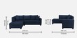 Bingo Fabric RHS Sectional Sofa ( 2+ Lounger ) In Cool Cobalt Colour
