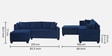 Bingo Fabric RHS Sectional Sofa ( 2+ Lounger ) In Cool Cobalt Colour