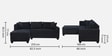 Bingo Fabric RHS Sectional Sofa (2+ Lounger) In Grey Colour Bingo Fabric RHS Sectional Sofa (2+ Lounger) In Grey Colour