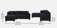 Bingo Fabric RHS Sectional Sofa (2+ Lounger) In Grey Colour