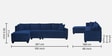Bingo Fabric RHS Sectional Sofa (3+ Lounger) In Cool Cobalt Colour