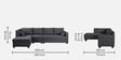 Bingo Fabric RHS Sectional Sofa (3+ Lounger) In Grey Colour