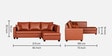 Bingo Leatherette LHS Sectional Sofa (2+ Lounger) In Tan Pu Colour