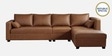 Bingo Leatherette LHS Sectional Sofa (3+ Lounger) In Tan Colour