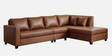 Bingo Leatherette LHS Sectional Sofa (3+ Lounger) In Tan Colour