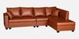 Bingo Leatherette LHS Sectional Sofa (3+ Lounger) In Tan Colour