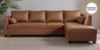 Bingo Leatherette LHS Sectional Sofa (3+ Lounger) In Tan Colour