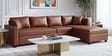 Bingo Leatherette LHS Sectional Sofa (3+ Lounger) In Tan Colour Bingo Leatherette LHS Sectional Sofa (3+ Lounger) In Tan Colour