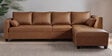 Bingo Leatherette LHS Sectional Sofa (3+ Lounger) In Tan Colour