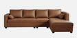 Bingo Leatherette LHS Sectional Sofa (3+ Lounger) In Tan Colour