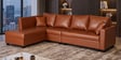 Bingo Leatherette LHS Sectional Sofa (3+ Lounger) In Tan Colour