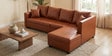 Bingo Leatherette LHS Sectional Sofa (3+ Lounger) In Tan Colour