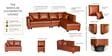 Bingo Leatherette LHS Sectional Sofa (3+ Lounger) In Tan Colour