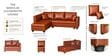 Bingo Leatherette RHS Sectional Sofa (2+ Lounger) In Tan Pu Colour