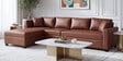 Bingo Leatherette RHS Sectional Sofa (3+ Lounger) In Tan Colour
