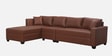 Bingo Leatherette RHS Sectional Sofa (3+ Lounger) In Tan Colour