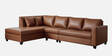 Bingo Leatherette RHS Sectional Sofa (3+ Lounger) In Tan Colour