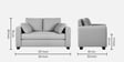 Bingo Velvet 2 Seater Sofa In Grey Colour