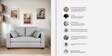 Bingo Velvet 2 Seater Sofa In Grey Colour