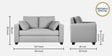 Bingo Velvet 2 Seater Sofa In Grey Colour