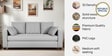 Bingo Velvet 3 Seater Sofa In Grey Colour