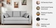 Bingo Velvet 3 Seater Sofa In Grey Colour