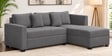 Bingo Velvet LHS Sectional Sofa (2+ Lounger) In Grey Colour