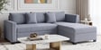 Bingo Velvet LHS Sectional Sofa (2+ Lounger) In Grey Colour Bingo Velvet LHS Sectional Sofa (2+ Lounger) In Grey Colour