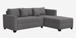 Bingo Velvet LHS Sectional Sofa (2+ Lounger) In Grey Colour