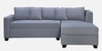 Bingo Velvet LHS Sectional Sofa (2+ Lounger) In Grey Colour