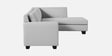 Bingo Velvet LHS Sectional Sofa (2+ Lounger) In Grey Colour