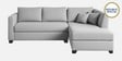 Bingo Velvet LHS Sectional Sofa (2+ Lounger) In Grey Colour